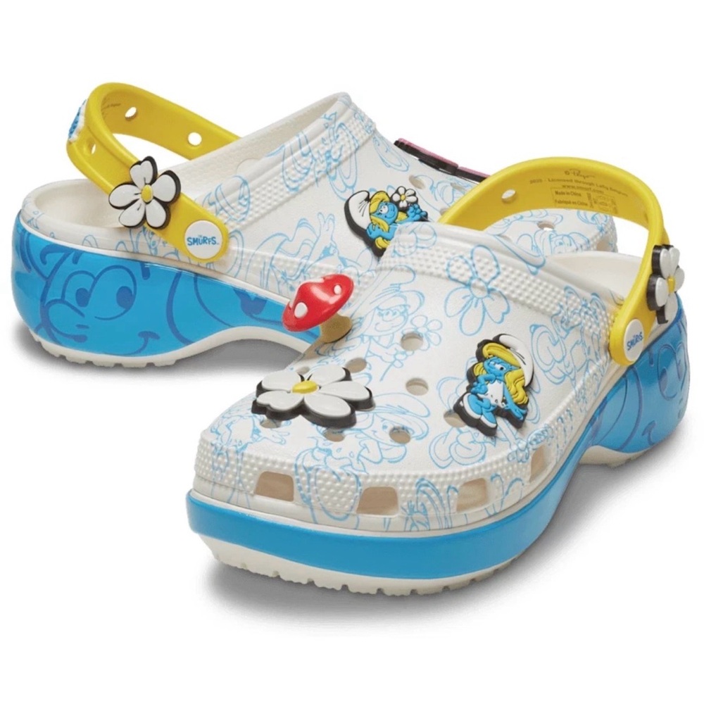 NWT Women Smurfs x Crocs Classic Platform Clog  210822 90H